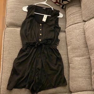 Black silky romper